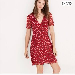Madewell Scarlet Floral Wrap Mini Dress
